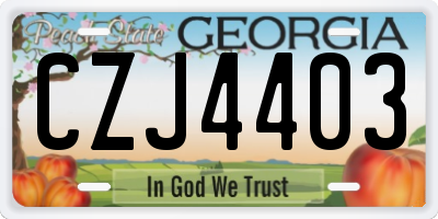 GA license plate CZJ4403