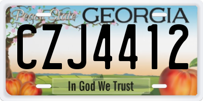 GA license plate CZJ4412
