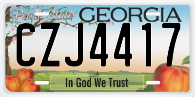 GA license plate CZJ4417