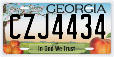 GA license plate CZJ4434