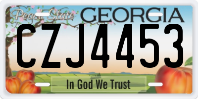GA license plate CZJ4453