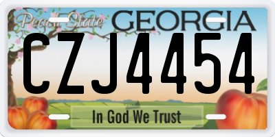 GA license plate CZJ4454