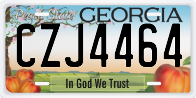 GA license plate CZJ4464