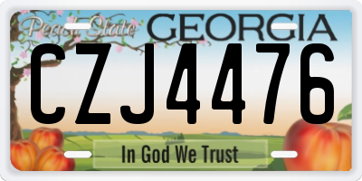 GA license plate CZJ4476