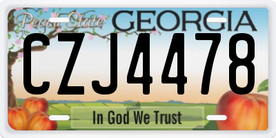GA license plate CZJ4478
