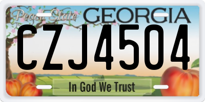 GA license plate CZJ4504