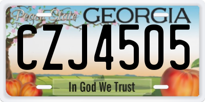 GA license plate CZJ4505
