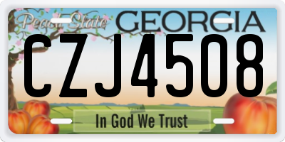 GA license plate CZJ4508