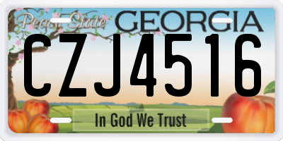 GA license plate CZJ4516