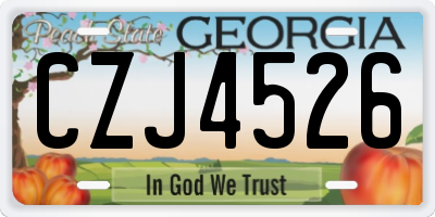 GA license plate CZJ4526