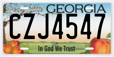 GA license plate CZJ4547