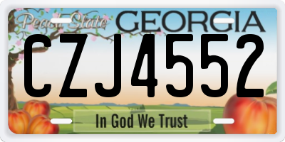 GA license plate CZJ4552