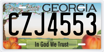 GA license plate CZJ4553