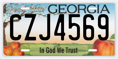 GA license plate CZJ4569