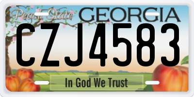GA license plate CZJ4583