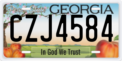 GA license plate CZJ4584