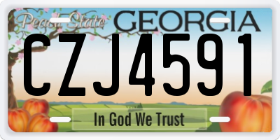 GA license plate CZJ4591