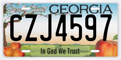 GA license plate CZJ4597
