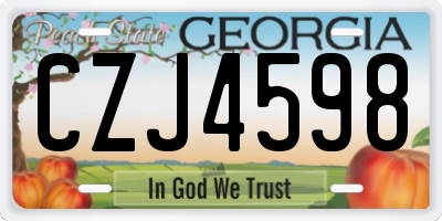 GA license plate CZJ4598