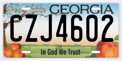 GA license plate CZJ4602