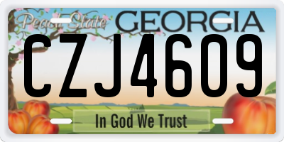 GA license plate CZJ4609