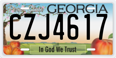 GA license plate CZJ4617