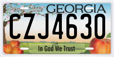 GA license plate CZJ4630