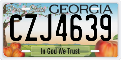 GA license plate CZJ4639