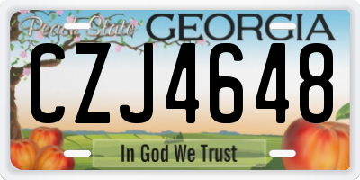 GA license plate CZJ4648