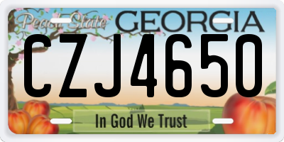 GA license plate CZJ4650