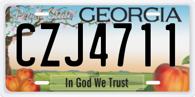 GA license plate CZJ4711