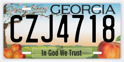 GA license plate CZJ4718