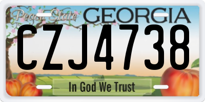 GA license plate CZJ4738
