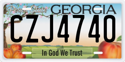 GA license plate CZJ4740