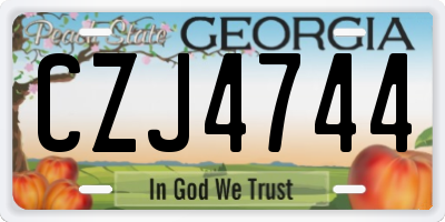 GA license plate CZJ4744