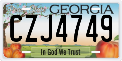 GA license plate CZJ4749