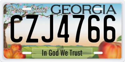 GA license plate CZJ4766