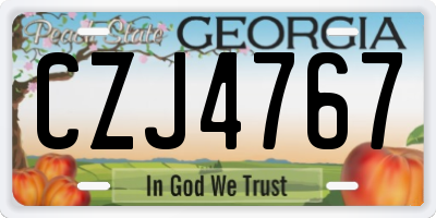 GA license plate CZJ4767