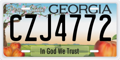 GA license plate CZJ4772