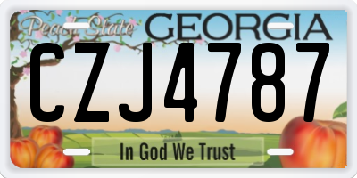 GA license plate CZJ4787