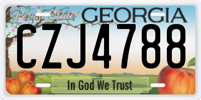 GA license plate CZJ4788