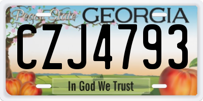 GA license plate CZJ4793