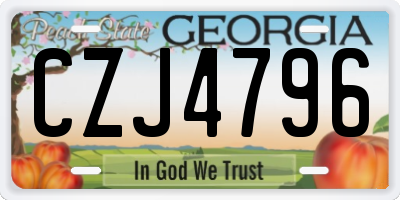 GA license plate CZJ4796