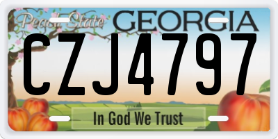 GA license plate CZJ4797