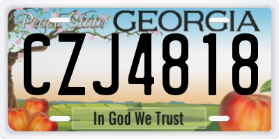GA license plate CZJ4818