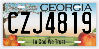 GA license plate CZJ4819