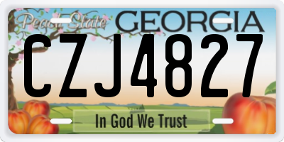 GA license plate CZJ4827
