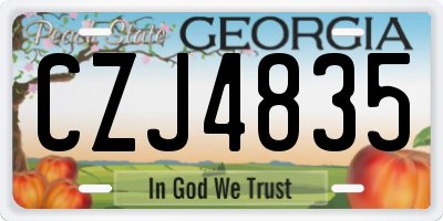 GA license plate CZJ4835