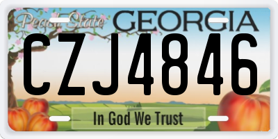 GA license plate CZJ4846