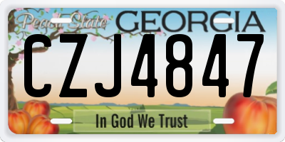 GA license plate CZJ4847